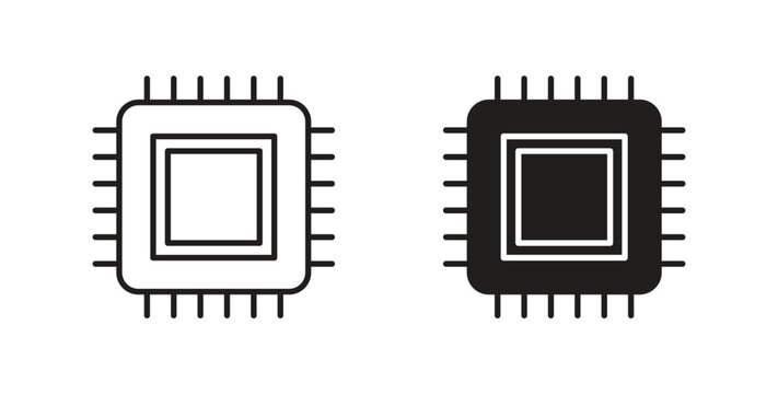 Chip icon vector Illustration and outline Icons. vector silhouette.