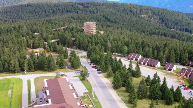 Aerial view of Rogla mountain resort