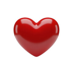 Fototapeta premium Glossy Red Heart Shape on Black Background love symbol isolated on a transparent background