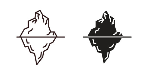 Iceberg icon vector Illustration and outline Icons. vector silhouette. © Thadeu