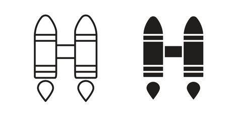 Fototapeta premium Jetpack icon vector Illustration and outline Icons. vector silhouette.