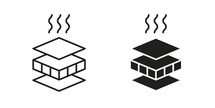 Insulation icon vector Illustration and outline Icons. vector silhouette.