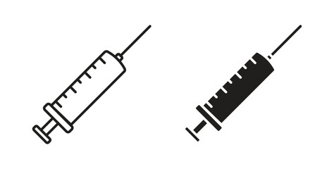 Needle icon vector Illustration and outline Icons. vector silhouette. © Thadeu