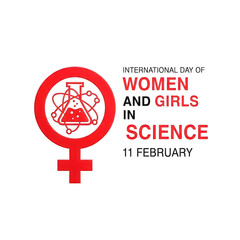 Obraz premium Celebrating international day of women and girls in science on 11 february isolated on transparent background