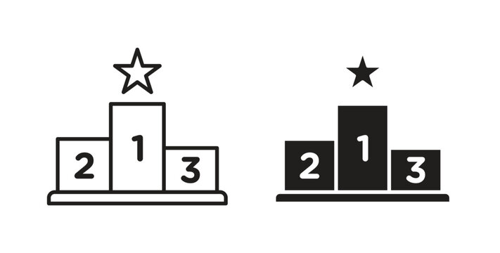 Podium icon vector Illustration and outline Icons. vector silhouette.