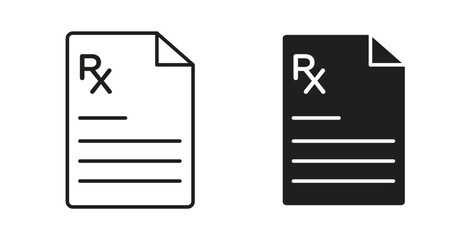 RX icon vector Illustration and outline Icons. vector silhouette. © Thadeu