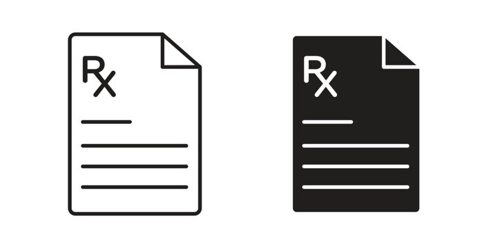 RX icon vector Illustration and outline Icons. vector silhouette.