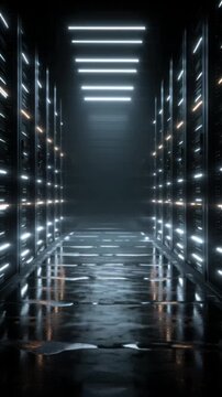 Futurische Serverstruktur mit Lichtimpulsen
