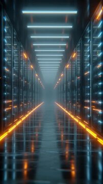 Futurische Serverstruktur mit Lichtimpulsen