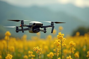 AI-Powered Drones Elevate Agriculture Industry, Showcasing Stunning Crops Monitoring with Colorful Imagery and Appealing Characters