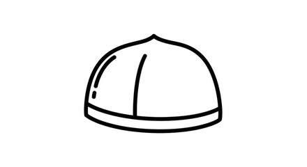 Fototapeta premium Simple line drawing of a chef's hat on white background culinary symbol