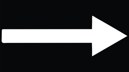 Bold White Right Arrow on Black Background