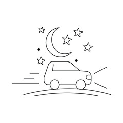 Night Journey Icon. Vector Design