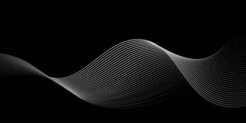 Futuristic perspective grid box. Abstract wireframe with white grid line on black background. eps 10 © m