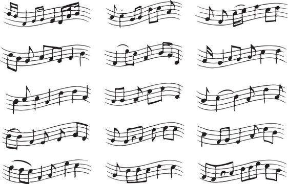 Handwritten Musical Notes Sheet Pattern