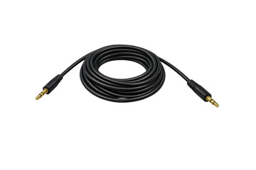 Naklejka premium Black 3.5mm male to male aux audio cable