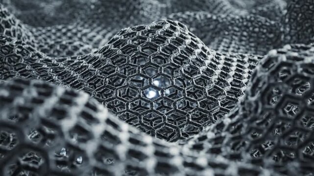 Abstract Nanomaterial Hexagonal 3D Surface Texture, Graphene Molecular Structure