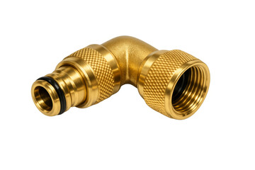 Brass hose elbow connector with quick release fitting