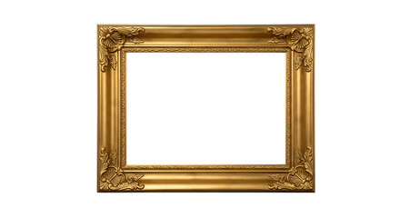 Ornate antique gold picture frame with decorative corner embellishments Keywords: antique, frame
