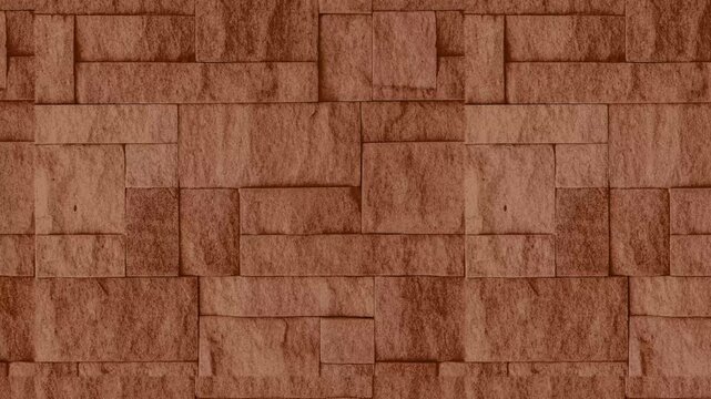 Brown Natural Stone Block Wall Texture Background with Rustic Pattern for Construction and Exterior Design