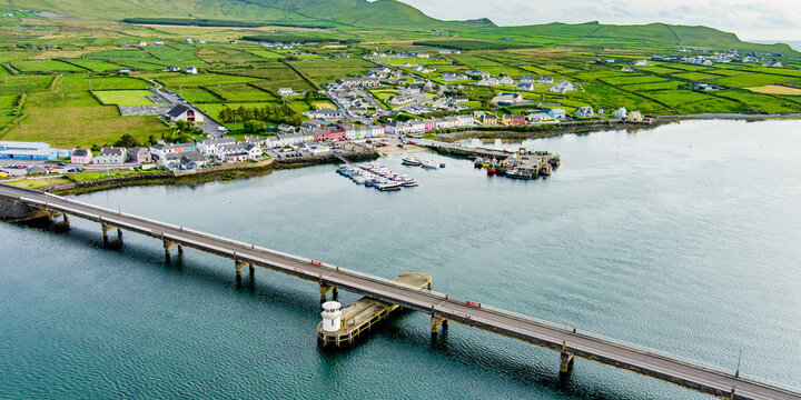 Maurice O'Neill Memorial Bridge, a bridge connecting Portmagee town and Valentia Island, county Kerry, Ireland.
