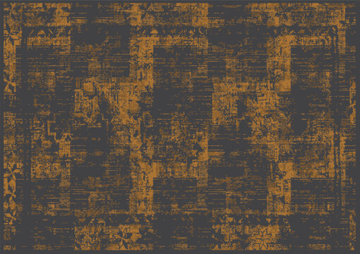 Vector Earth Modern beige cream with Carpet bathmat Boho style ethnic floral damask design,  rust terracotta pattern with distressed woven texture and effect Antique traditional rug floor covering