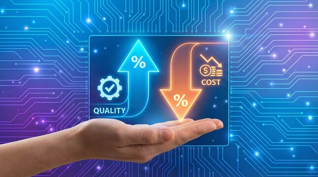 High Quality Low Cost Business Optimization Concept on Circuit Background