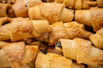Sugar Coated Pastry Roll Cookies Closeup