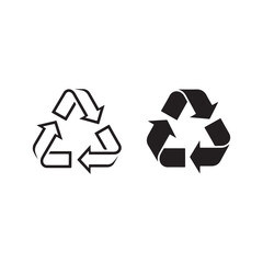Obraz premium Recycling Symbols - Black Outline and Solid Arrows
