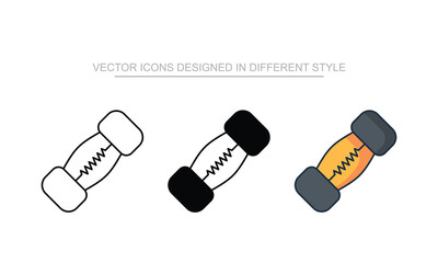 Fuse icons set in different style with white background