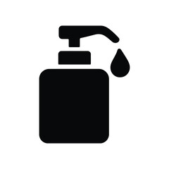 Obraz premium Vector illustration black soap dispenser icon with a drop of liquid