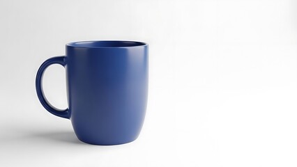 Obraz premium Modern blue coffee mug on white background