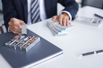 Silver Trading Businessman invest in trading silver, calculating profit price of  buying and...