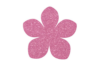 Fototapeta premium Pink glitter flower blossom isolated on transparent background