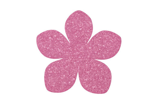 Pink glitter flower blossom isolated on transparent background