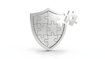 metal shield isolated on white background