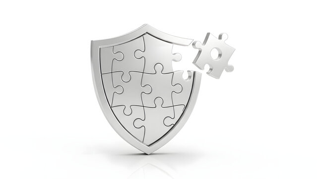 metal shield isolated on white background