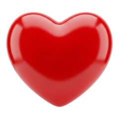 Fototapeta premium Vibrant red heart symbolizing love and passion isolated on transparent background