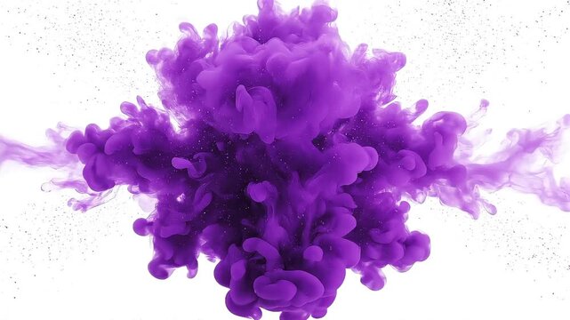 A vibrant purple explosion erupts with dynamic energy and motion, displaying vibrant colors and abstract shapes in a fluid motion scene