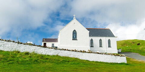 Fototapeta premium St. Mary's Parish Church, located in Lagg, the second most northerly Catholic church and one of the oldest Catholic churches still in use in Ireland today, Donegal, Ireland.
