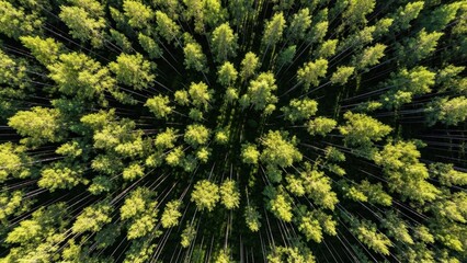 Obraz premium Aerial View of Forest Canopy