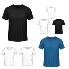 Collection of basic t-shirts in different colors