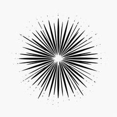 Fototapeta premium Minimalist firework explosion icon, vector graphic with bold strokes and negative space