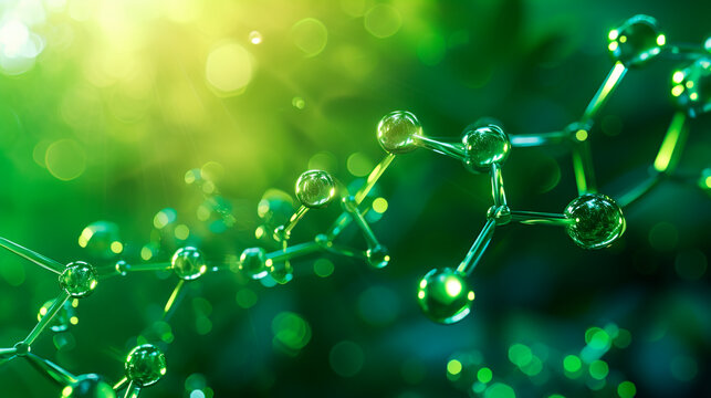 Background featuring transparent green molecules. Edited Ai Generated