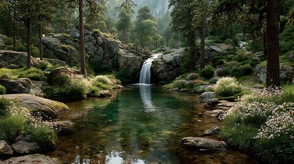 Indoor Retreat With Beautiful Waterfall