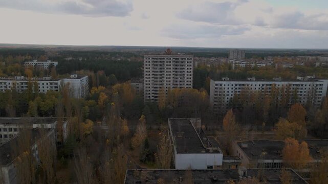 Old Abandoned Buildings In Ghost Town Pripyat, Ukraine - Chernobyl Disaster Exclusion Zone