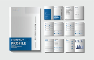 Professional Corporate Company Profile Brochure Template with Modern Creative Layout