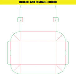 Editable Resizable Vector Die Line Template for Folding Box Packaging