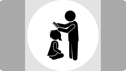 A man cutting a child's hair.