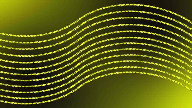 Wavy yellow caution tape pattern flowing across a gradient background. Dynamic warning stripes express hazard awareness and restricted zones. Bold abstract safety design with energetic motion.